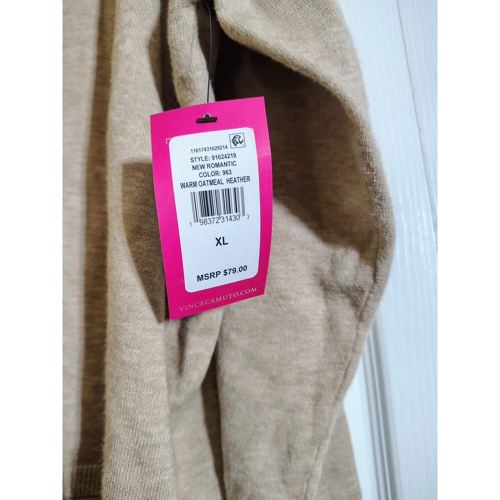 Vince Camuto Women XL Sweater Set Warm Oatmeal Heather Knit Top Wide Leg Pants - Picture 5 of 11